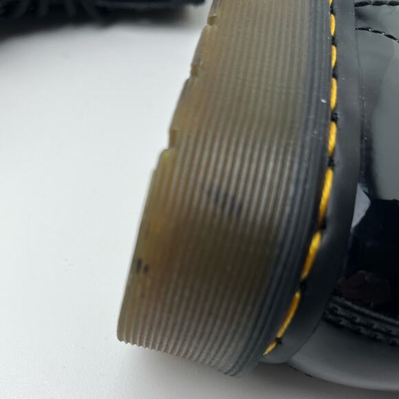 Dr. Martens Black Patent Leather Classic 1460 Lace Up Combat Boots - Picture 11 of 12